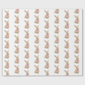 Hasen mit rosa Schleife Geburtstag Geschenkpapier (Flach)