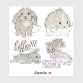 Hasen mit Text Sammlung  Aufkleber (Blatt)