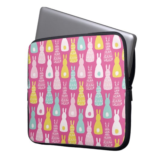 Hasen-Muster Laptopschutzhülle (Vorderseite Links)