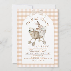 Hasen-Neutral-Beige-Baby-Shower Einladung