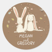 Hasen, niedliche Siegel Runder Aufkleber (Vorderseite)