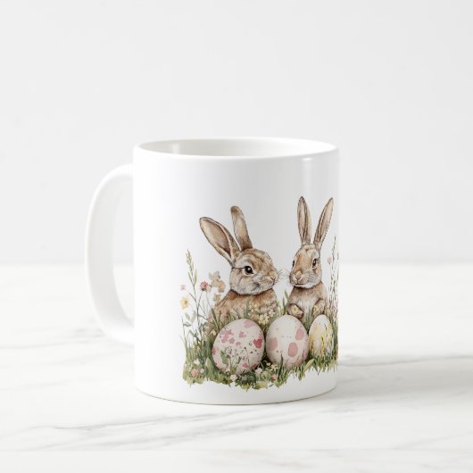 Hasen Ostereier Kaffeetasse (Vorderseite Links)
