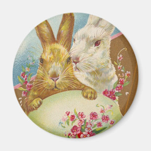 Hasen-Ostergrüße Vintage Magnet