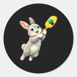 Hasen-Pickleball-Hase-Ostertag für Pickleball Runder Aufkleber