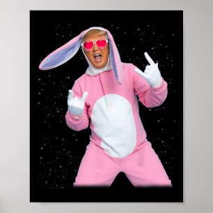 Hasen-Pink-Trump-Kostüm Poster