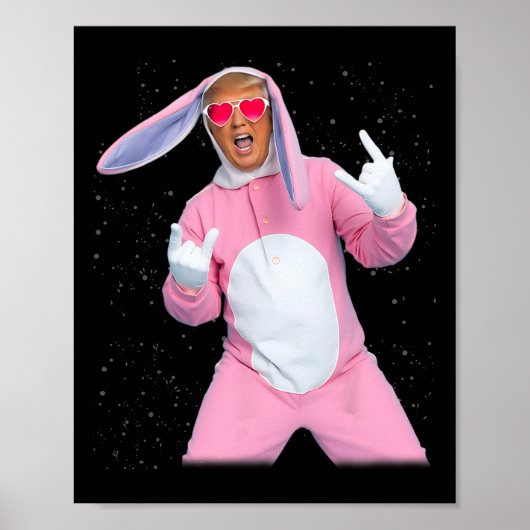 Hasen-Pink-Trump-Kostüm Poster (Vorne)