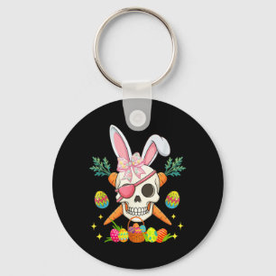 Hasen-Pirat-Totenkopf-Schleife-Osterjagd Schlüsselanhänger