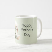 Hasen-Ranunculus-Blumen Frohen Muttertag Kaffeetasse (VorderseiteRechts)