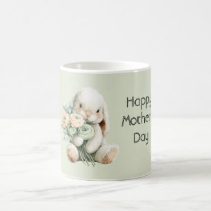 Hasen-Ranunculus-Blumen Frohen Muttertag Kaffeetasse