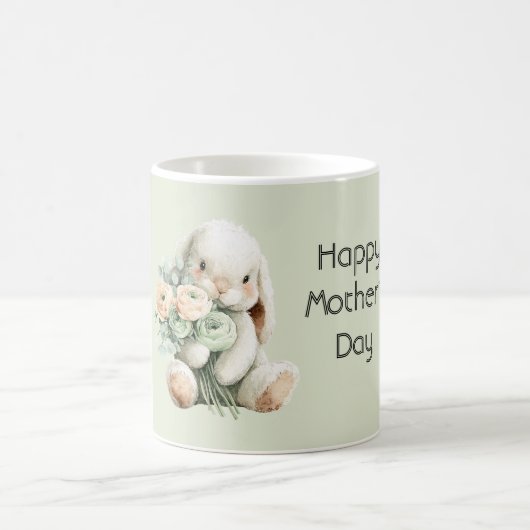 Hasen-Ranunculus-Blumen Frohen Muttertag Kaffeetasse (Mittel)