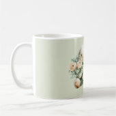 Hasen-Ranunculus-Blumen Frohen Muttertag Kaffeetasse (Links)