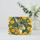 Hasen Ringelblume Postkarte (Stehend Vorderseite)