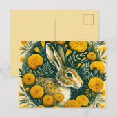 Hasen Ringelblume Postkarte (Vorne/Hinten)