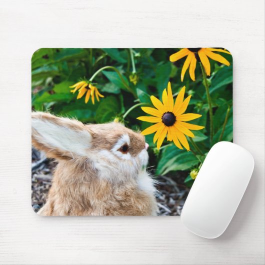 Hasen-Schniffe-Blume Mousepad (Mit Mouse)