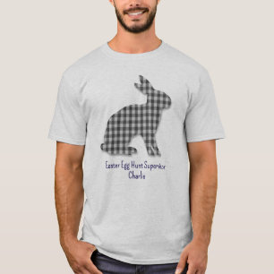 Hasen-Silhouette, Oster-Eier-Suche-Aufseher Herren T-Shirt