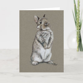 Hasen Sitzende Kunstgrußkarte Feiertagskarte