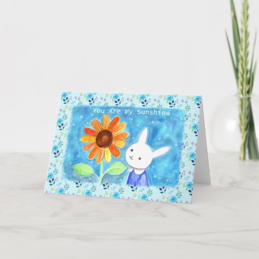 Hasen-Sonnenblume Sie sind meine Sunshine-Liebe Karte (Vorderseite)