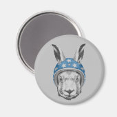 Hasen-Stuntfahrer Magnet (Vorderseite/Rückseite)