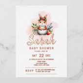 Hasen-Tierdusche Folieneinladung (Vorderseite)