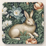 Hasen und Blume im Jugendstil Getränkeuntersetzer<br><div class="desc">Hasen und Blume im Gartenstil,  William Morris inspirierte Kunst.</div>