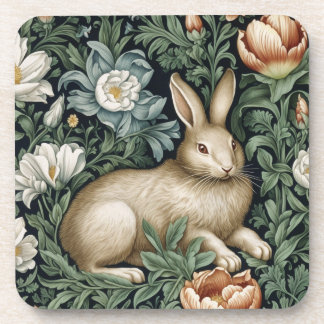 Hasen und Blume im Jugendstil Getränkeuntersetzer