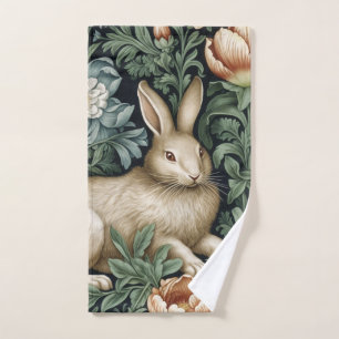 Hasen und Blume im Jugendstil Handtuch
