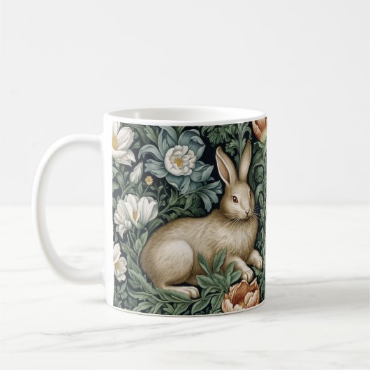 Hasen und Blume im Jugendstil Kaffeetasse (Links)
