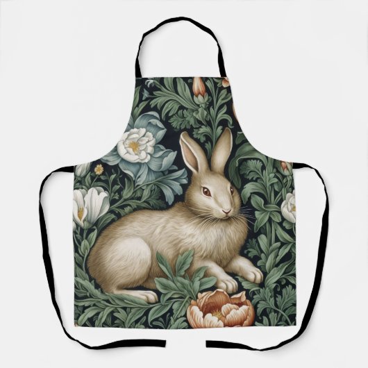 Hasen und Blume im Jugendstil Schürze (Vorderseite)
