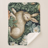 Hasen und Blume im Jugendstil Sherpadecke (Vorderseite)