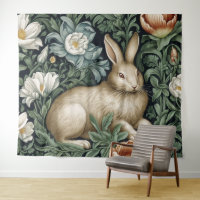Hasen und Blume im Jugendstil