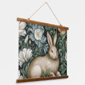 Hasen und Blume im Jugendstil Wandteppich Mit Holzrahmen (Gewinkelt)