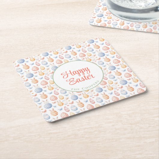 Hasen und Eier Rechteckiger Pappuntersetzer (angewinkelt)