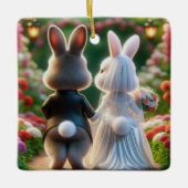 Hasen und Hasen Keramikornament (Vorderseite)