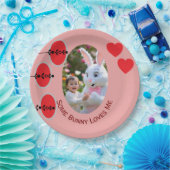 Hasen- und Kinderfoto in ovalem Rahmen &Hearts Ost Pappteller (Party)