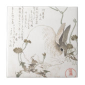 Hasen und Löwenzahn, Kubo Shunman, japanische Fliese (Vorderseite)
