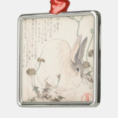 Hasen und Löwenzahn, Kubo Shunman, japanische Silbernes Ornament (Links)