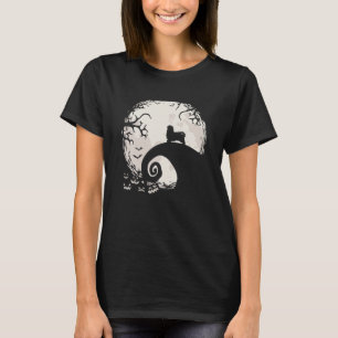 Hasen und Mond Howl im Wald Hund Halloween T-Shirt