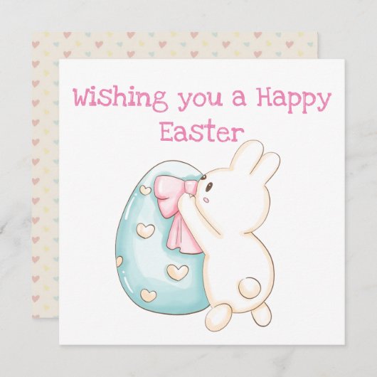 Hasen- und Ostereier Feiertagskarte (Vorne/Hinten)