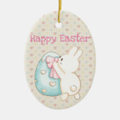 Hasen- und Ostereier Keramik Ornament (Vorne)