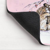 Hasen- und Schneevögel Mousepad (Ecke)