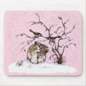 Hasen- und Schneevögel Mousepad (Vorne)