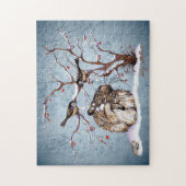 Hasen- und Schneevögel Puzzle (Vertikal)