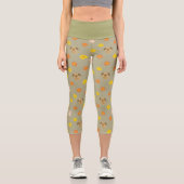 Hasen- und Welpenmuster Capri Leggings (Vorderseite)