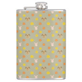 Hasen- und Welpenmuster Flachmann (Vorderseite)