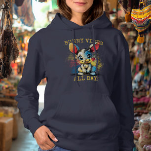 Hasen-Vibes den ganzen Tag! - Fröhlicher Kaninchen Hoodie