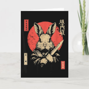 Hasen Vintage-Japan-Grafik Lustiger Hasenliebhaber Karte
