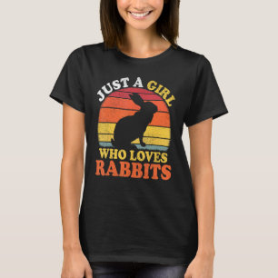 Hasen-Vintage - Nur ein Mädchen, das Hasen liebt T-Shirt