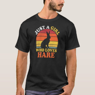 Hasen Vintage Nur Ein Mädchen Das Hasen Liebt T-Shirt