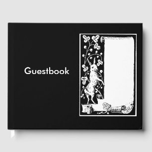 Hasen-Vintage-Schriftrolle Kunstillustration Gästebuch
