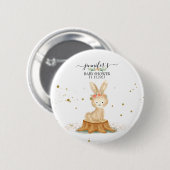 Hasen-Wald-Wildlife-Babyparty Punkte Button (Vorne & Hinten)